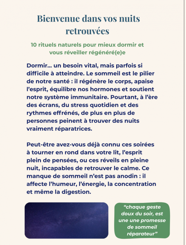🌟 Introduction Bienvenue dans vos nuits retrouvées
